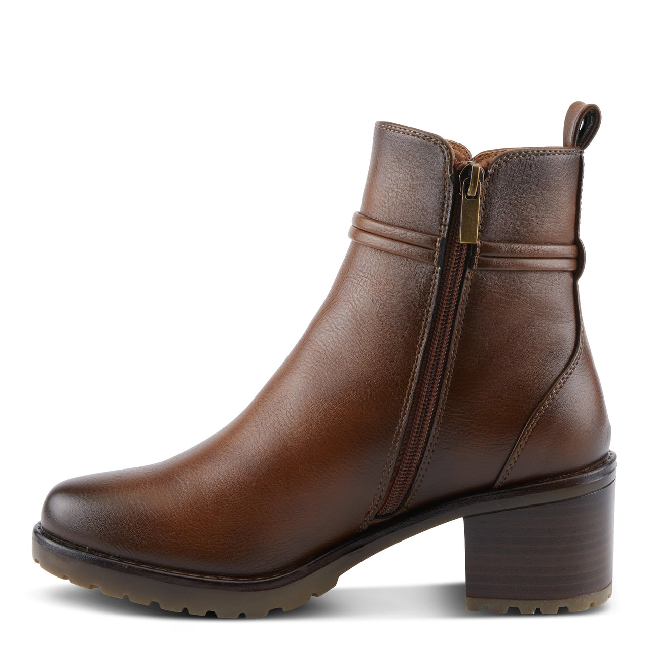 Stylish and durable PATRIZIA BRIGGS boots in rich brown leather with comfortable cushioned insoles and sturdy rubber soles for all-day wear