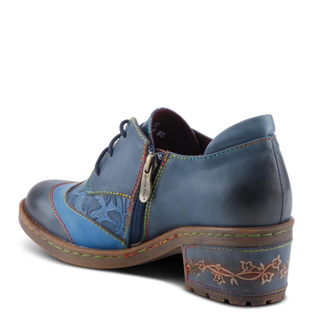 Pair of hand-painted leather L'Artiste Briteetoe shoes with floral design