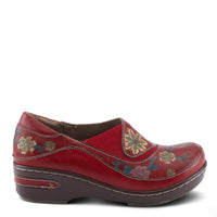 Thumbnail for A close-up image of the L'ARTISTE BURBANK-FLOWER CLOGS, featuring hand-painted floral designs and a comfortable, slip-on style