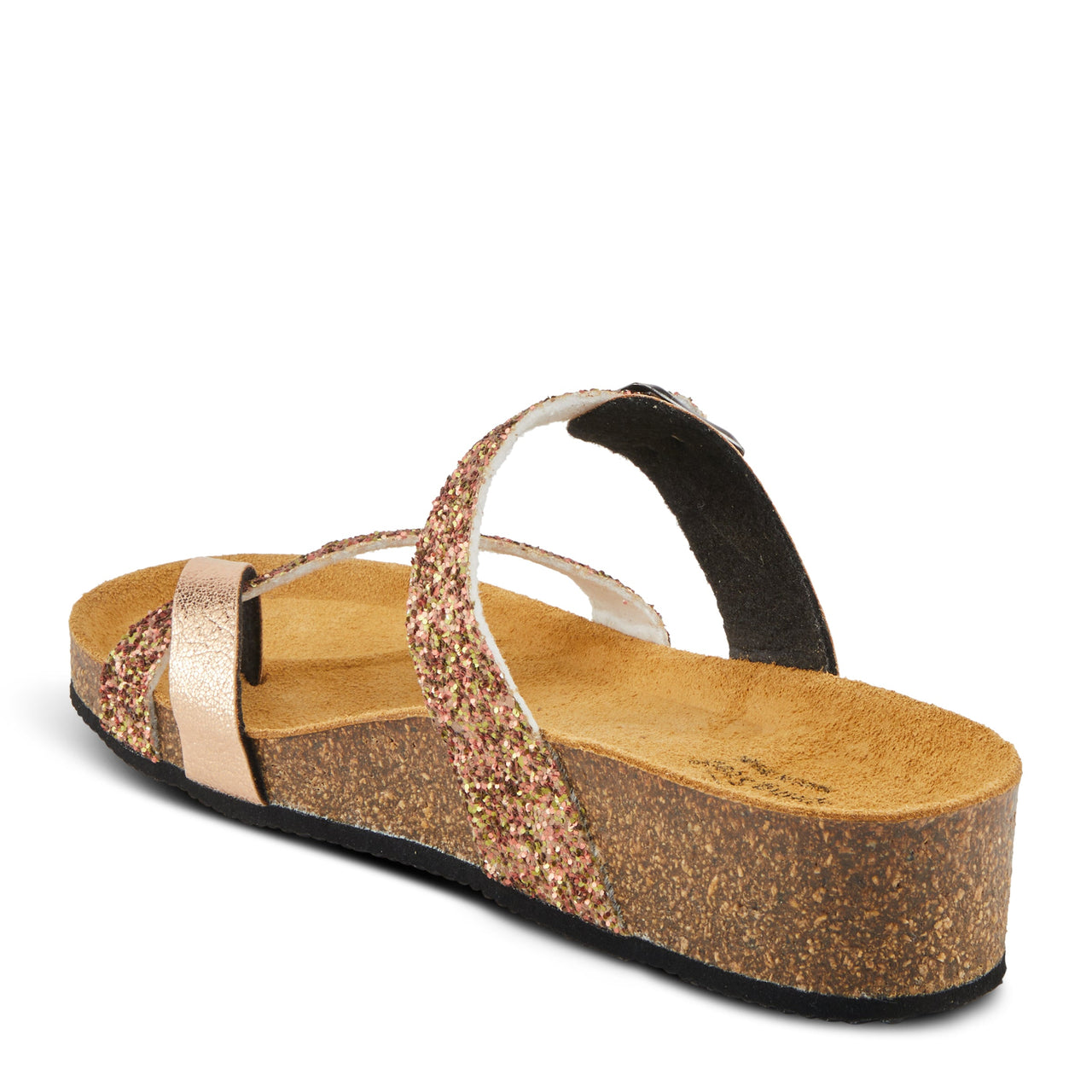 Casual and trendy Spring Step Burch Sandals in tan leather with decorative metal studs