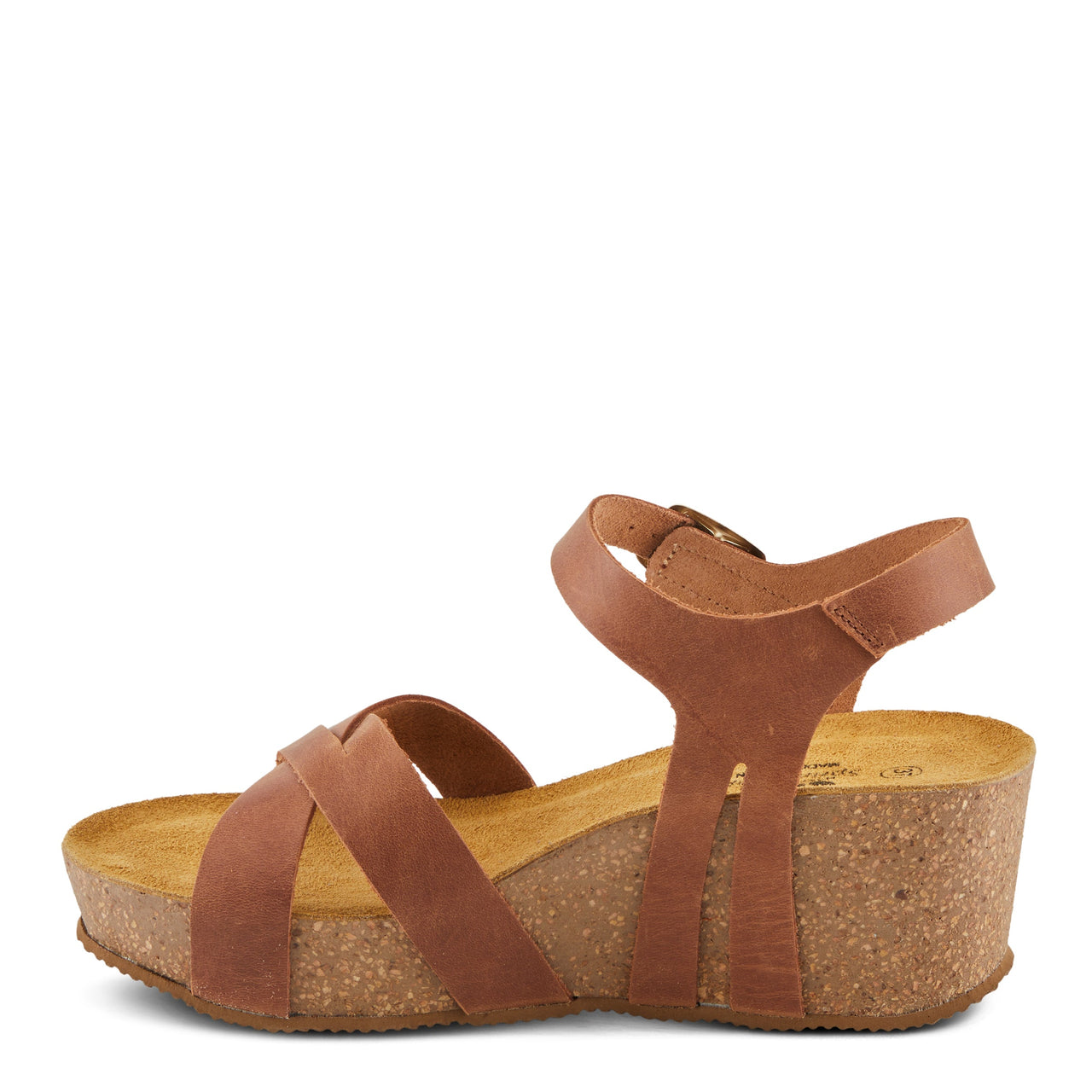 Spring Step Burton Sandals in brown leather with cushioned insole and adjustable ankle strap for comfortable and stylish summer footwear