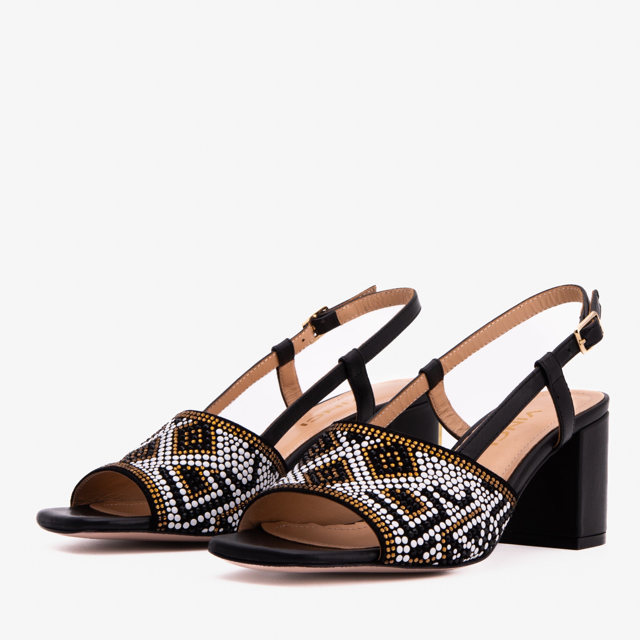 The Nampula Black Leather Women Slingback Sandal