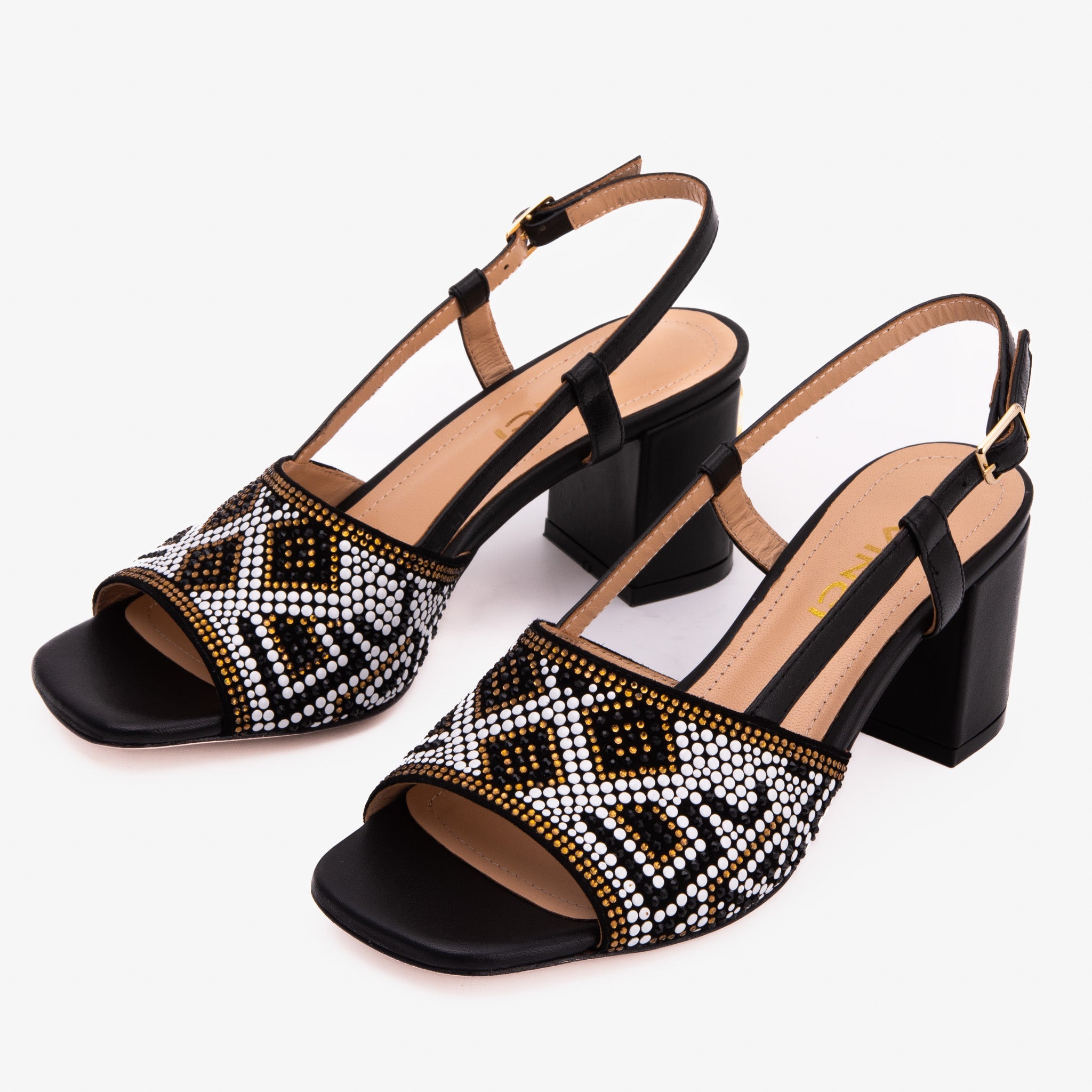 The Nampula Black Leather Women Slingback Sandal