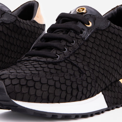 The Scarlet Black Leather Women Sneaker