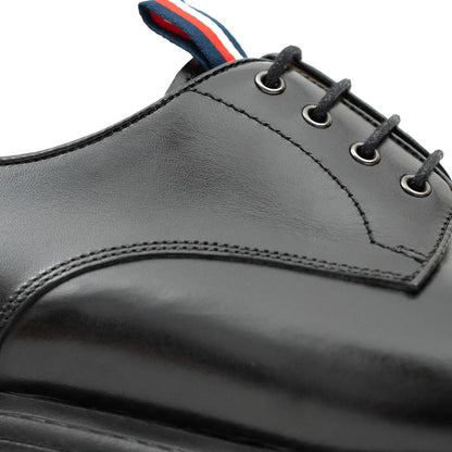 Unknown Brand Premium Big Cap Toe Derby Shoes Black