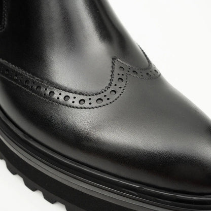 Brand Name Chelsea Boots Brogue Detailing Handmade Leather