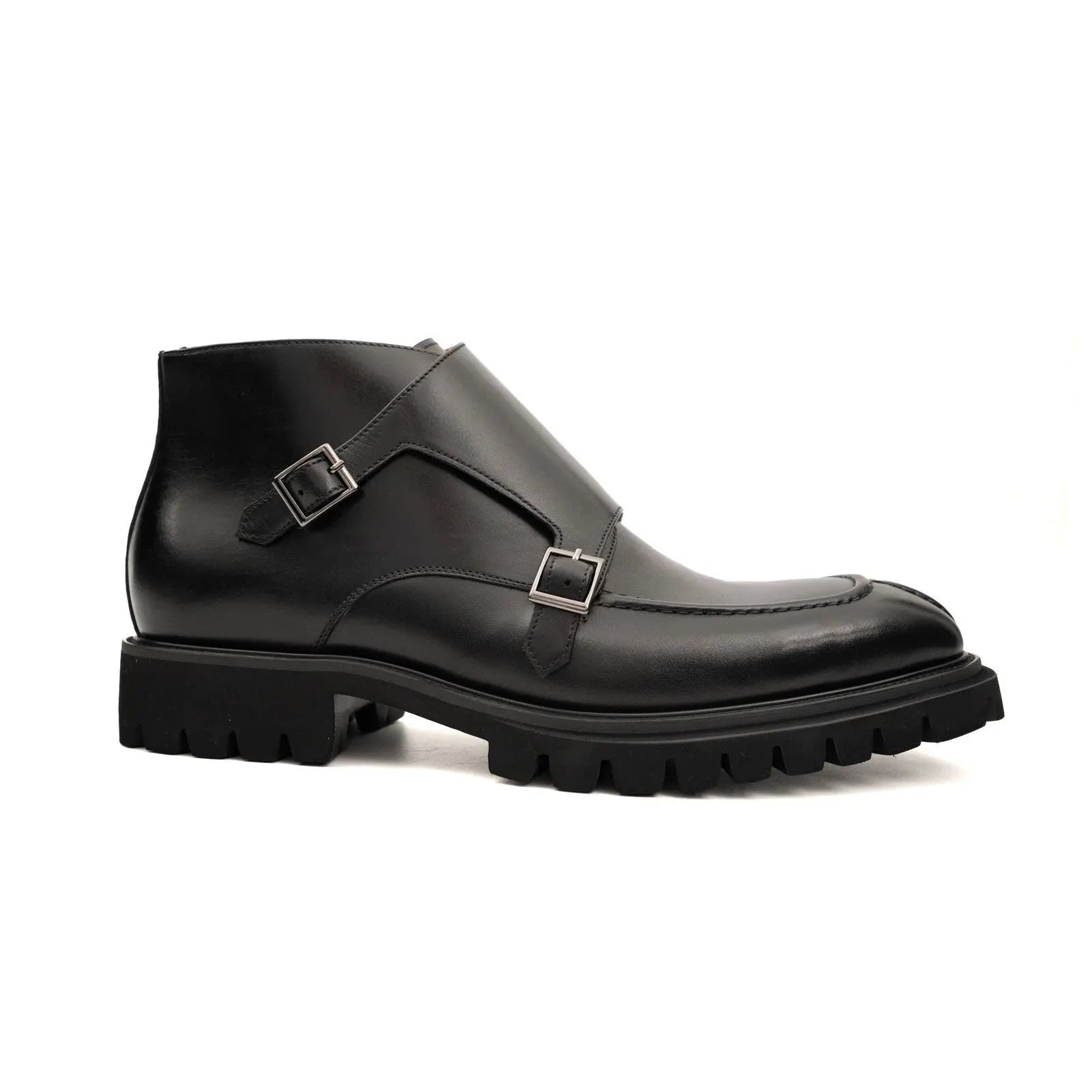 Divinch Double Monk Calfskin Premium Black Lug Sole Boot