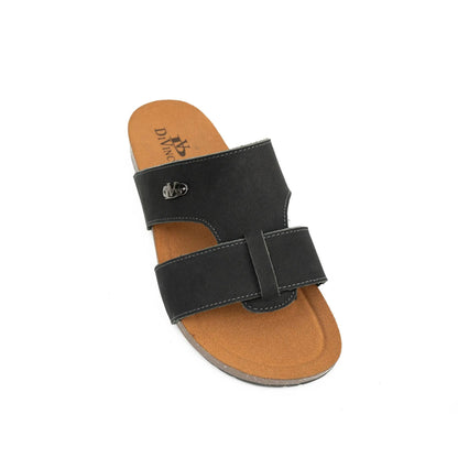DiVinch Men's Double Strap Slide Black Sandals Everyday