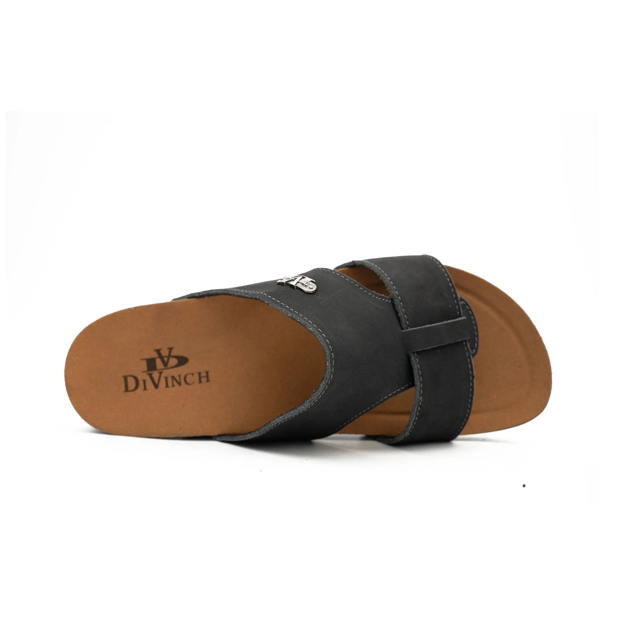 DiVinch Men's Double Strap Slide Black Sandals Everyday