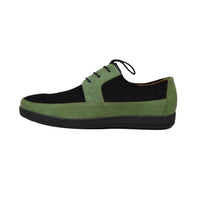 Thumbnail for British Walkers Westminster Vintage Bally Style Men's Olive Green Leather and Suede Low Top Sneakers