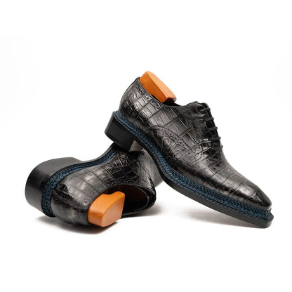 Men’s Crocodile Leather Oxford Goodyear Norwegian 8018