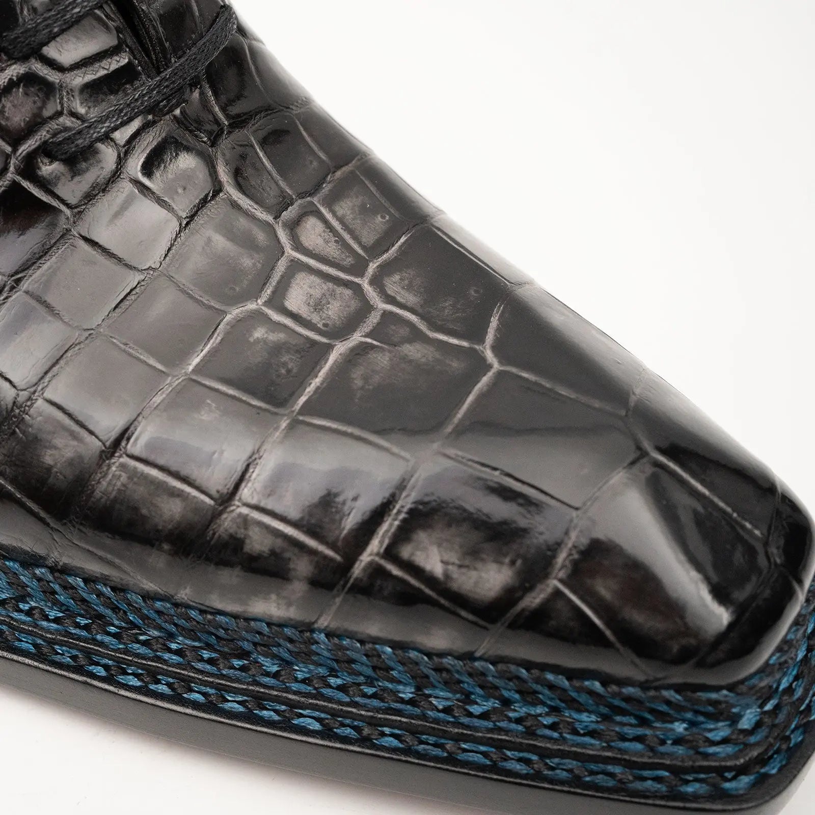 Men’s Crocodile Leather Oxford Goodyear Norwegian 8018