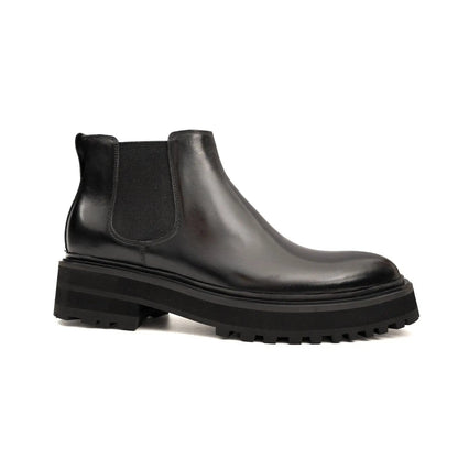 Platform Chelsea Boot Premium Calfskin Leather Black