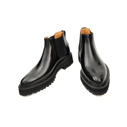 Platform Chelsea Boot Premium Calfskin Leather Black