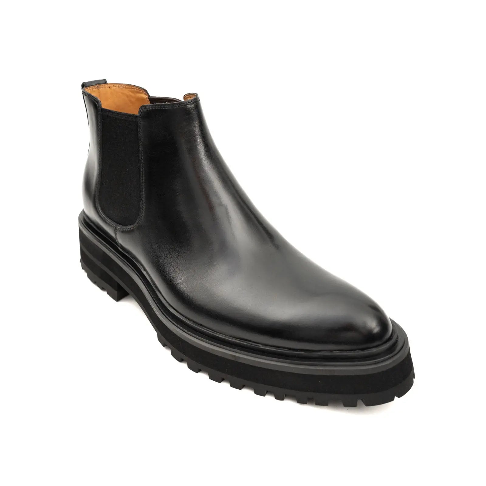 Platform Chelsea Boot Premium Calfskin Leather Black