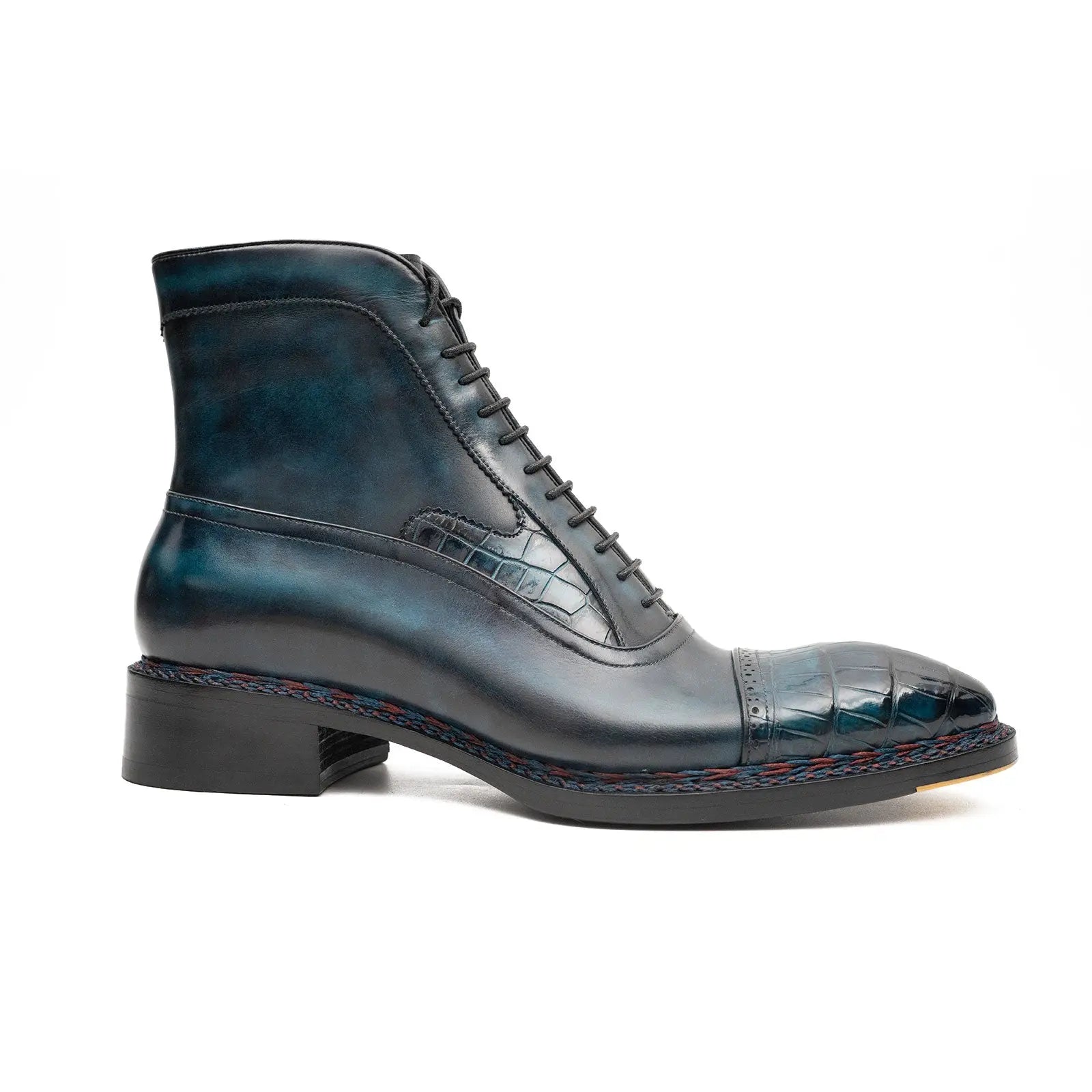 Goodyear Norwegian Welt Boots Alligator Leather Blue