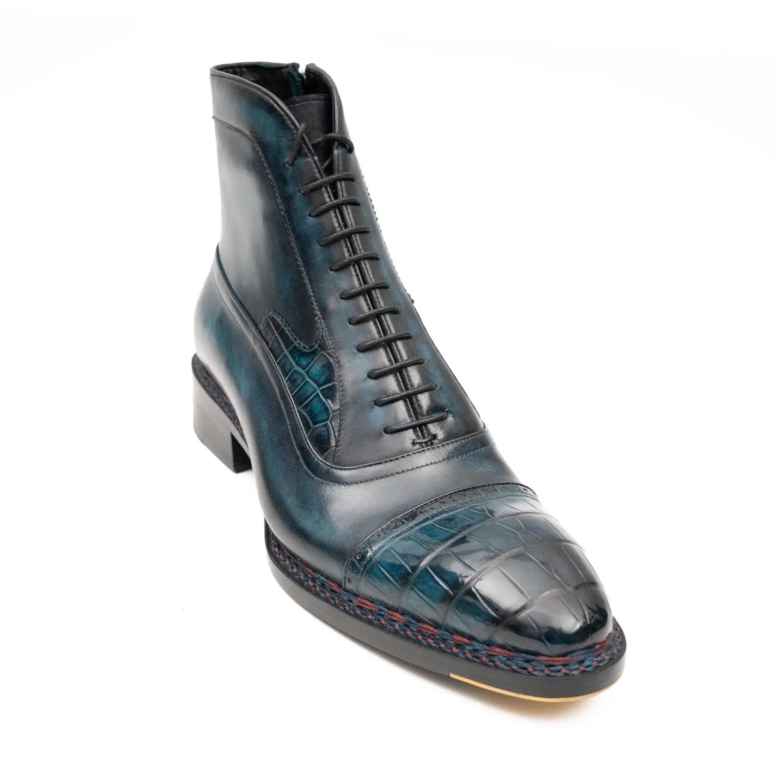 Goodyear Norwegian Welt Boots Alligator Leather Blue