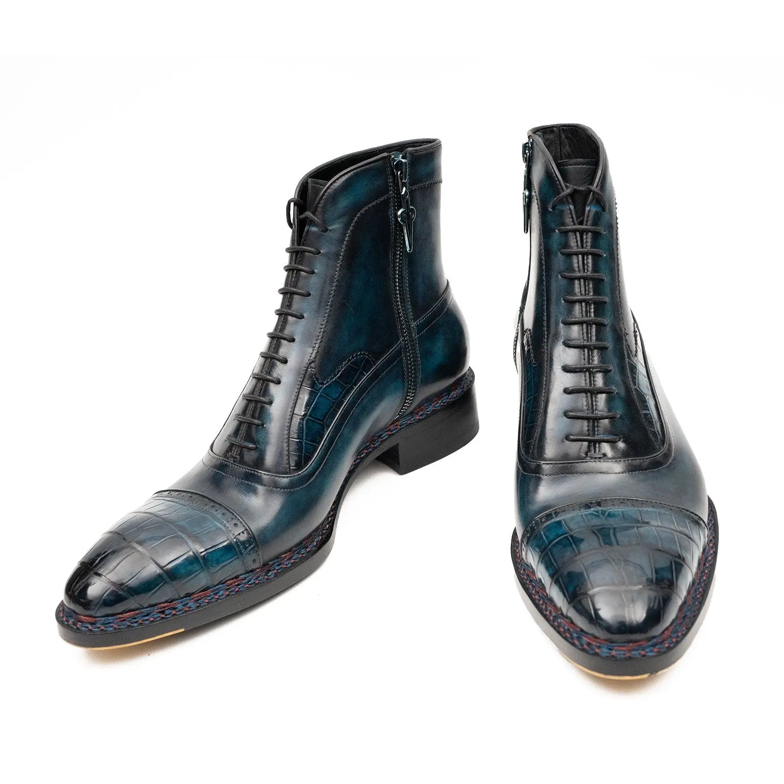 Goodyear Norwegian Welt Boots Alligator Leather Blue