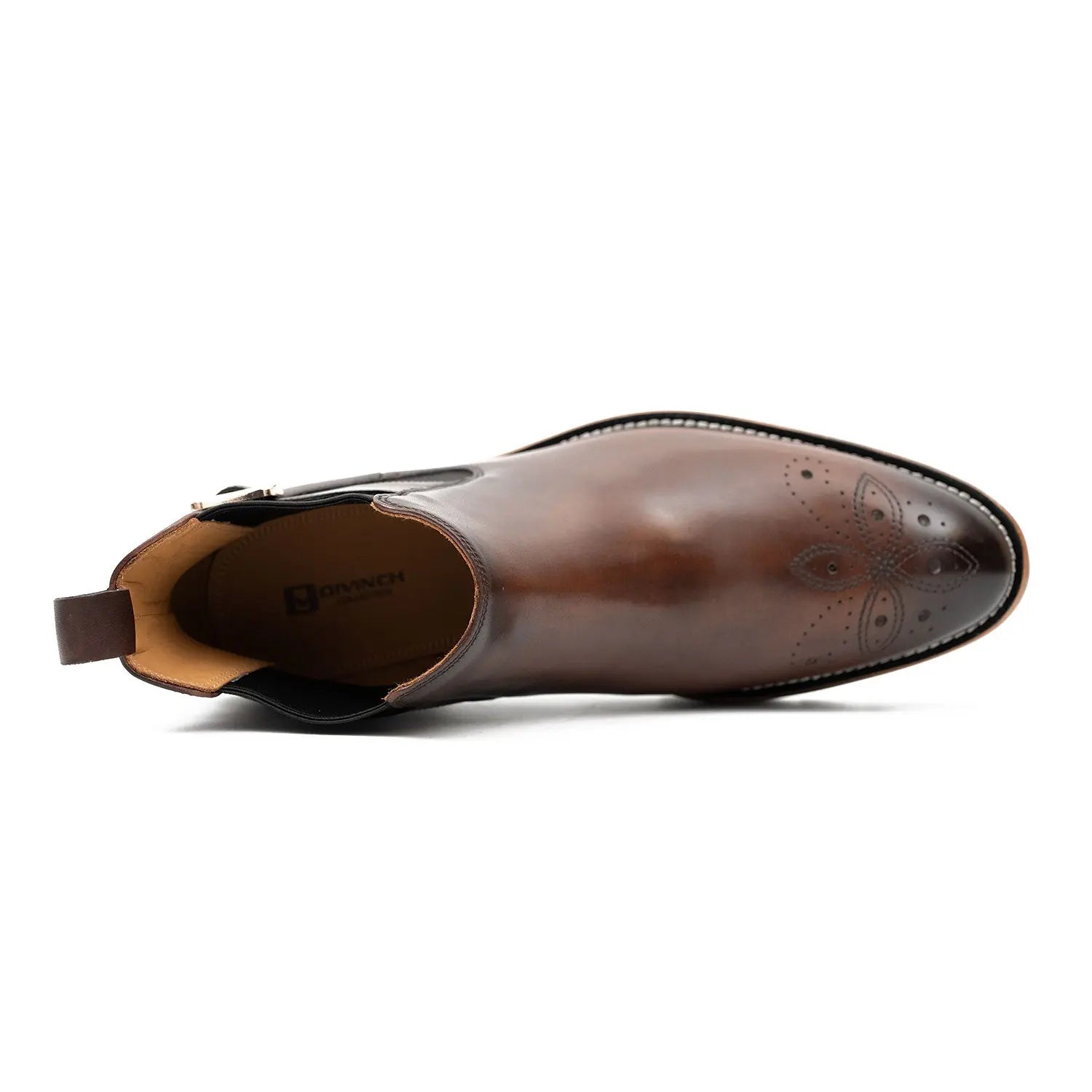 Brogue Chelsea Boots Leather Brown Classic Dress Shoes