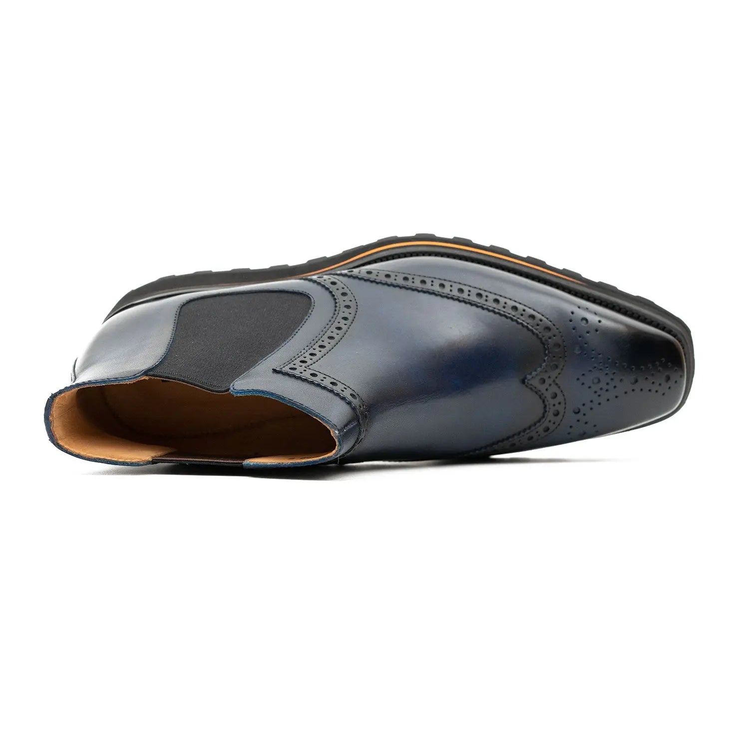 Thick Sole Brogue Chelsea Boot Men's Calf Leather 2891