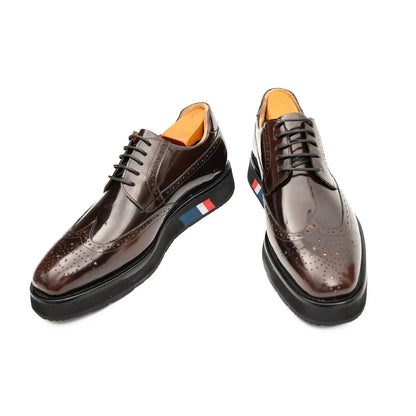 Divinch Brogue Wingtip Derby Platform Rich Coffee Shoe