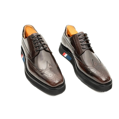Divinch Brogue Wingtip Derby Platform Rich Coffee Shoe