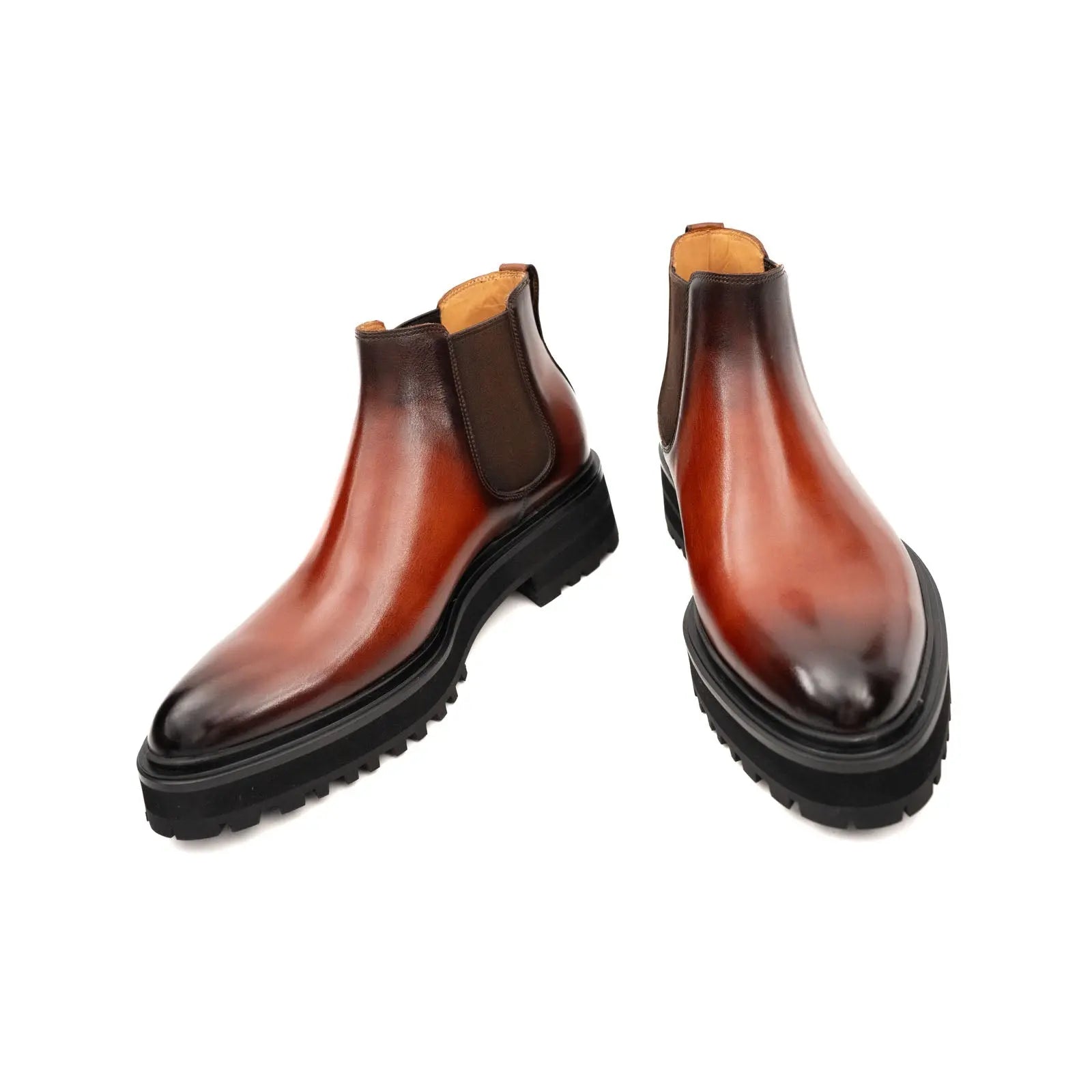 Chelsea Boot Calfskin Leather Brown Burnished Classic