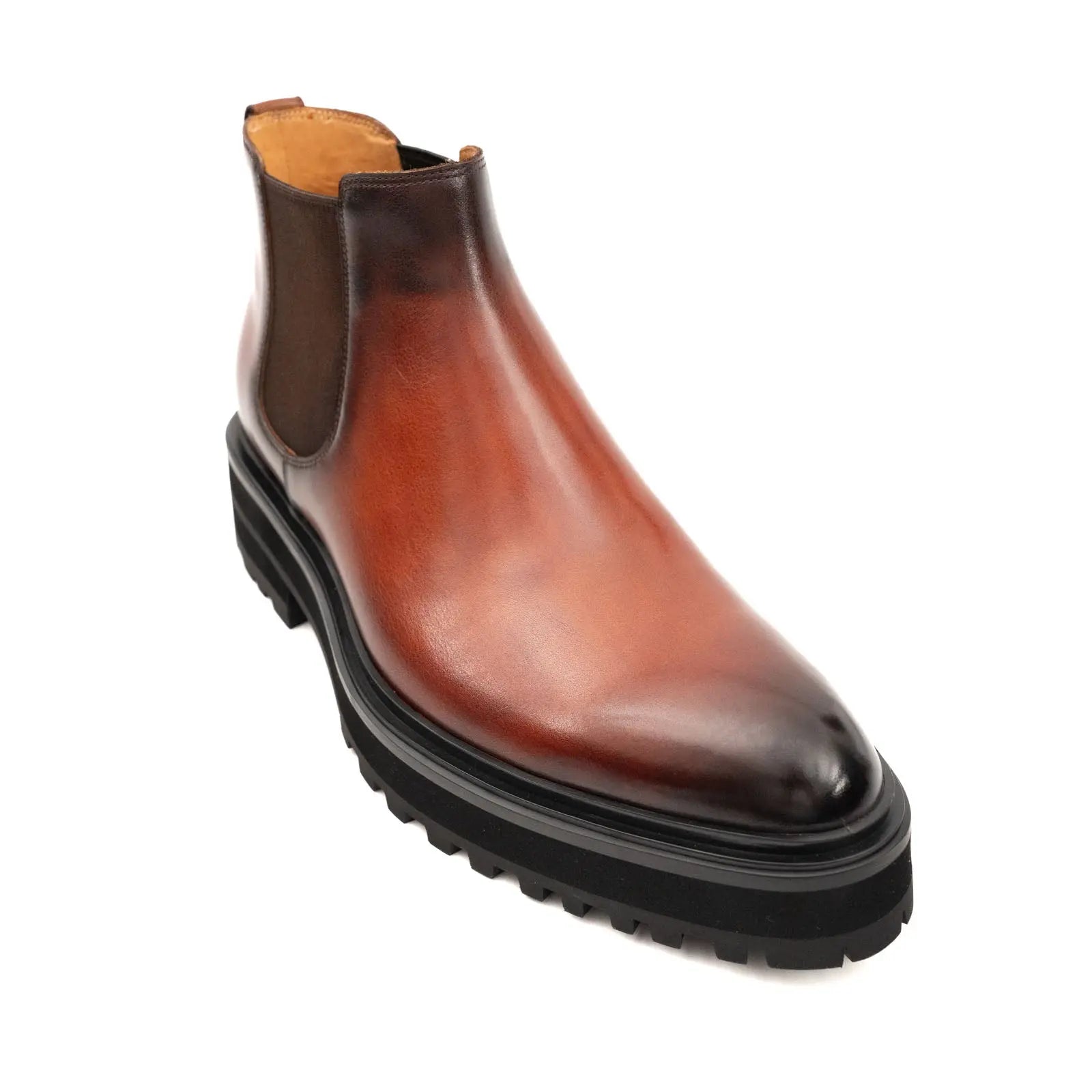 Chelsea Boot Calfskin Leather Brown Burnished Classic