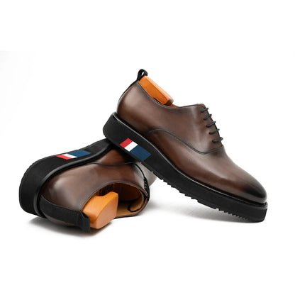 Divinch Calfskin Oxford Shoes With Leather Lining Calfskin Leather Brown