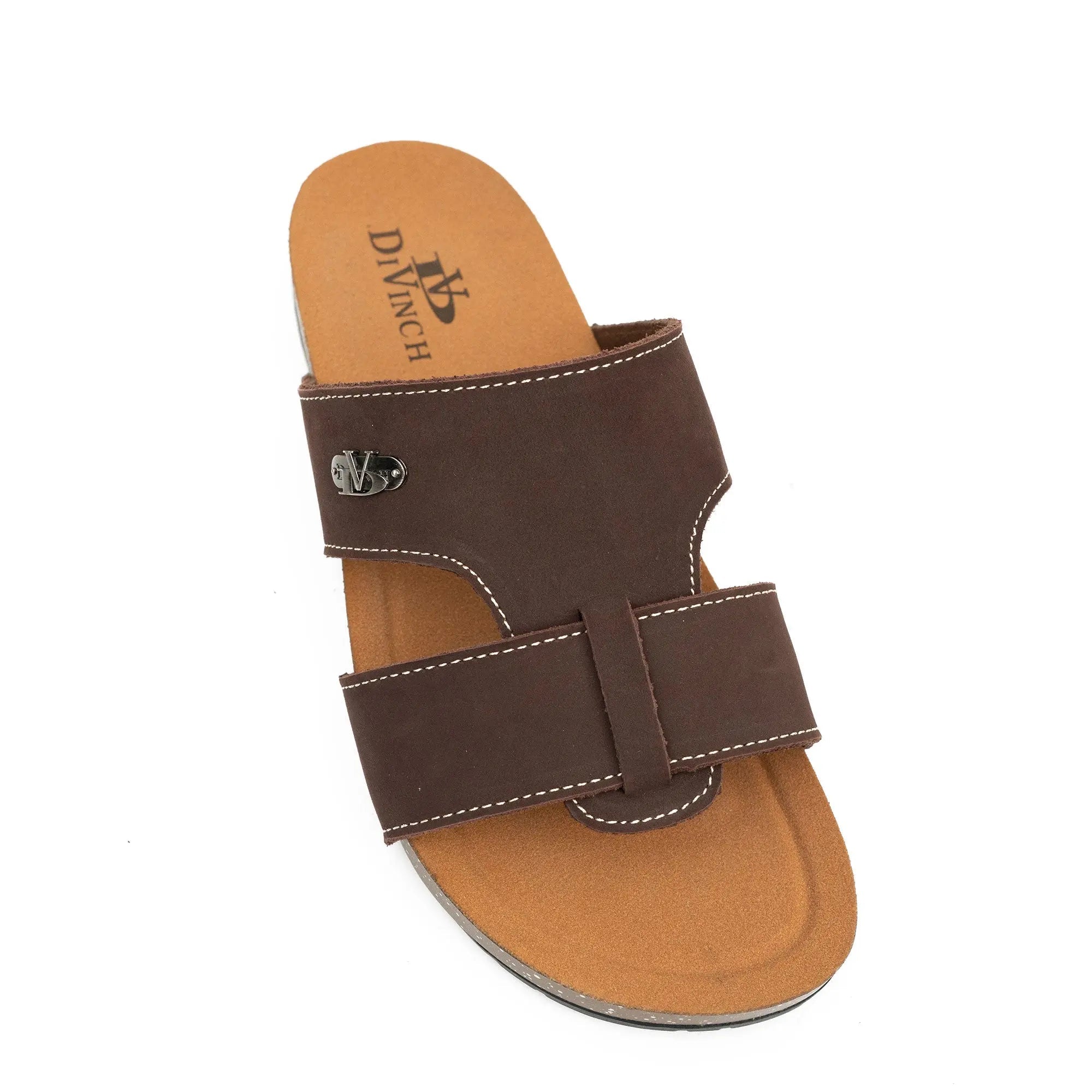 DiVinch Double Strap Slide Sandals Luxe Men’s Brown