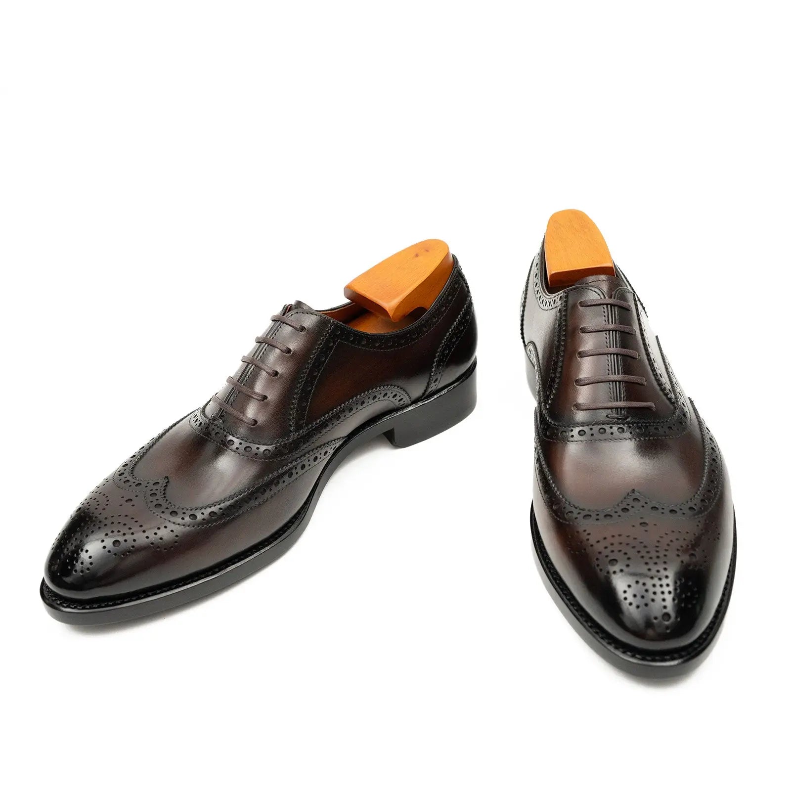 Goodyear Welted Brogue Shoes Classic Men's Leather Brown