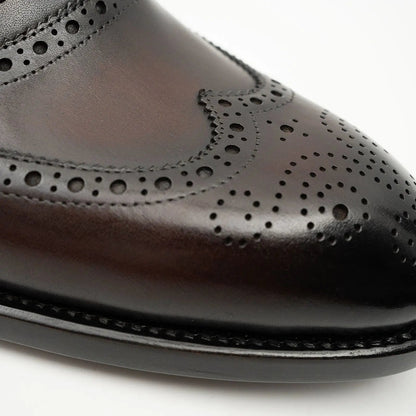 Goodyear Welted Brogue Shoes Classic Men's Leather Brown