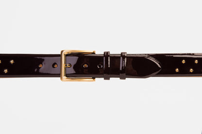 The Jupiter Burgundy Patent Leather Spike Leather Belt