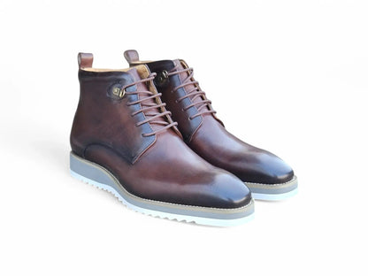 KB Burnished Calfskin Lace Up Boot Patina Finish KB515-16