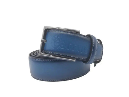 Carrucci Burnished Calfskin Belt Calfskin Leather KC1