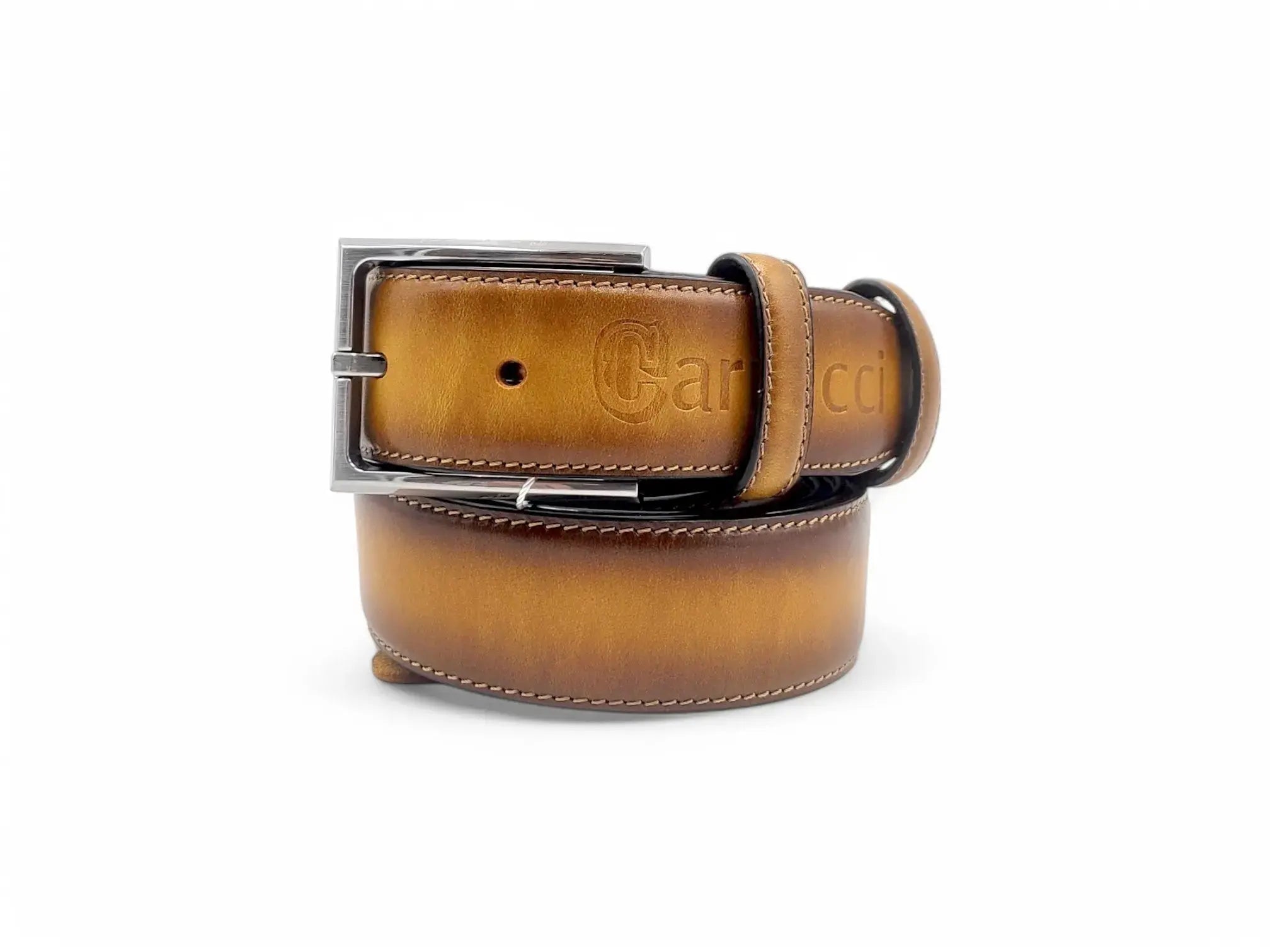 Carrucci Burnished Calfskin Belt Calfskin Leather KC1
