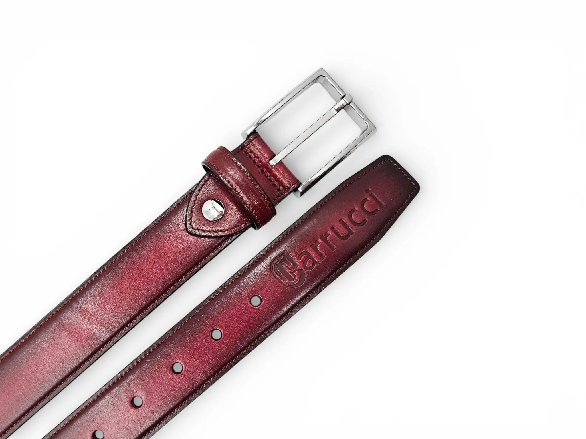 Carrucci Burnished Calfskin Belt Calfskin Leather KC1