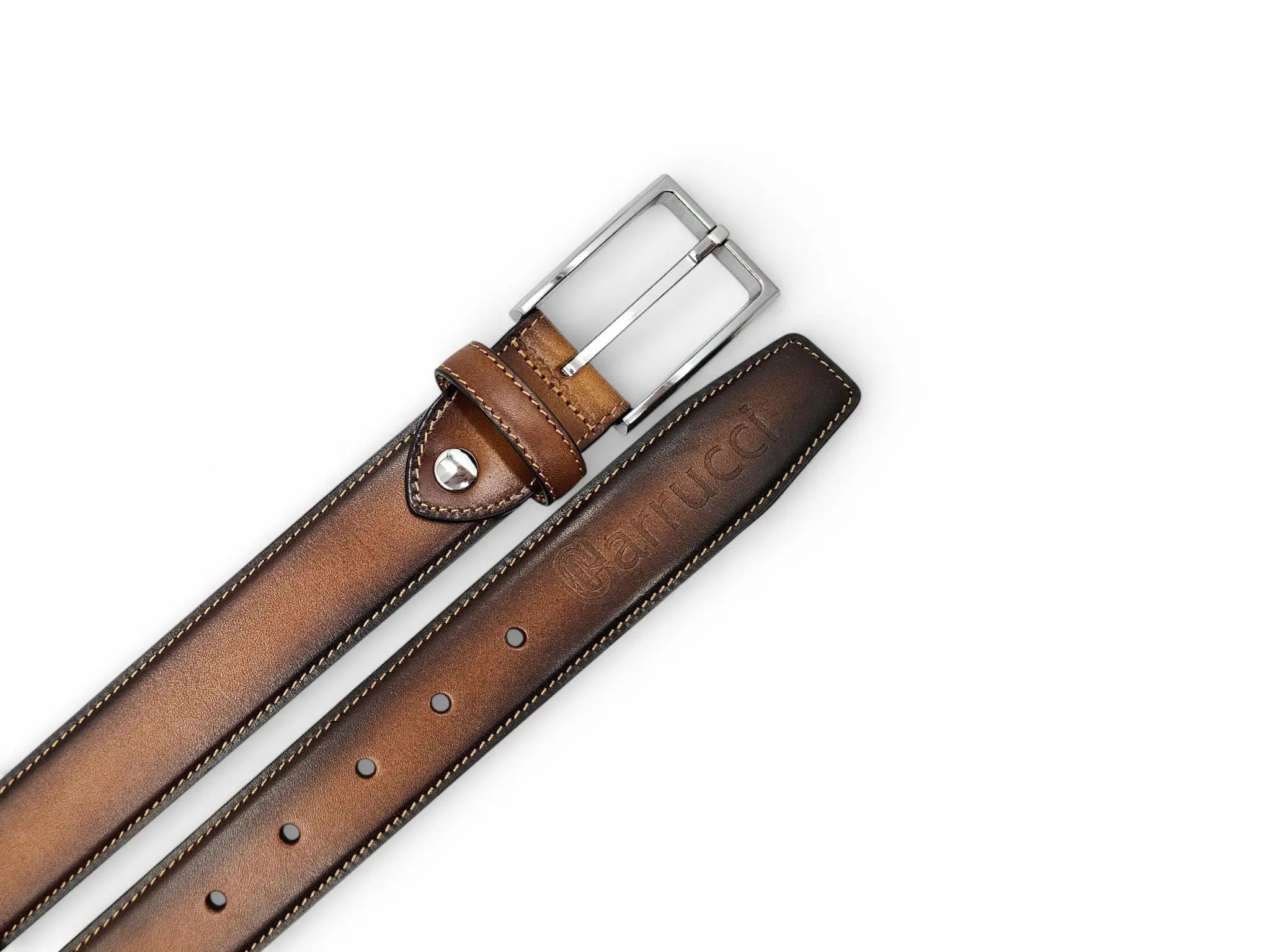 Carrucci Burnished Calfskin Belt Calfskin Leather KC1