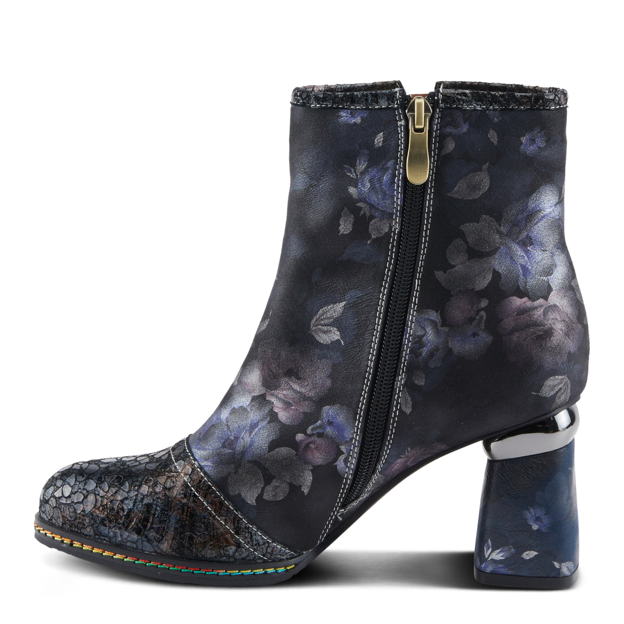 L'Artiste Carre Boots with Artisanal Stitching and Metal Stud Accents