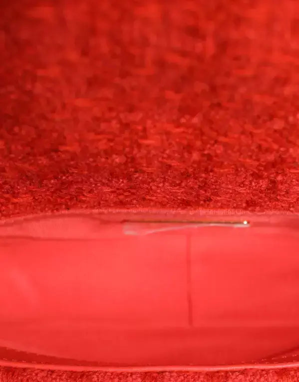 CHANEL (PRELOVED) Red Tweed 2WAY Hand Chain Medium Shoulder Bag Purse