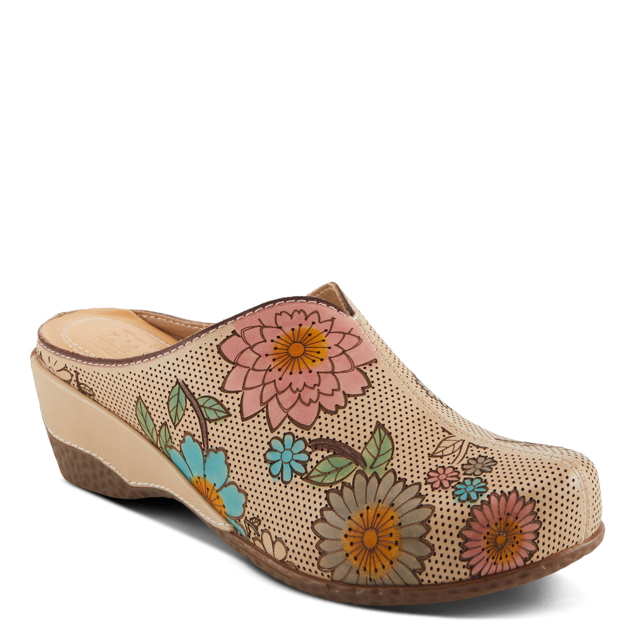 Buy L'Artiste Chienti Clogs Women'S Hand-Painted Leather - Clogs Casual Clogs from Don’t Panic Shoes | Best Prices & Fast Shipping