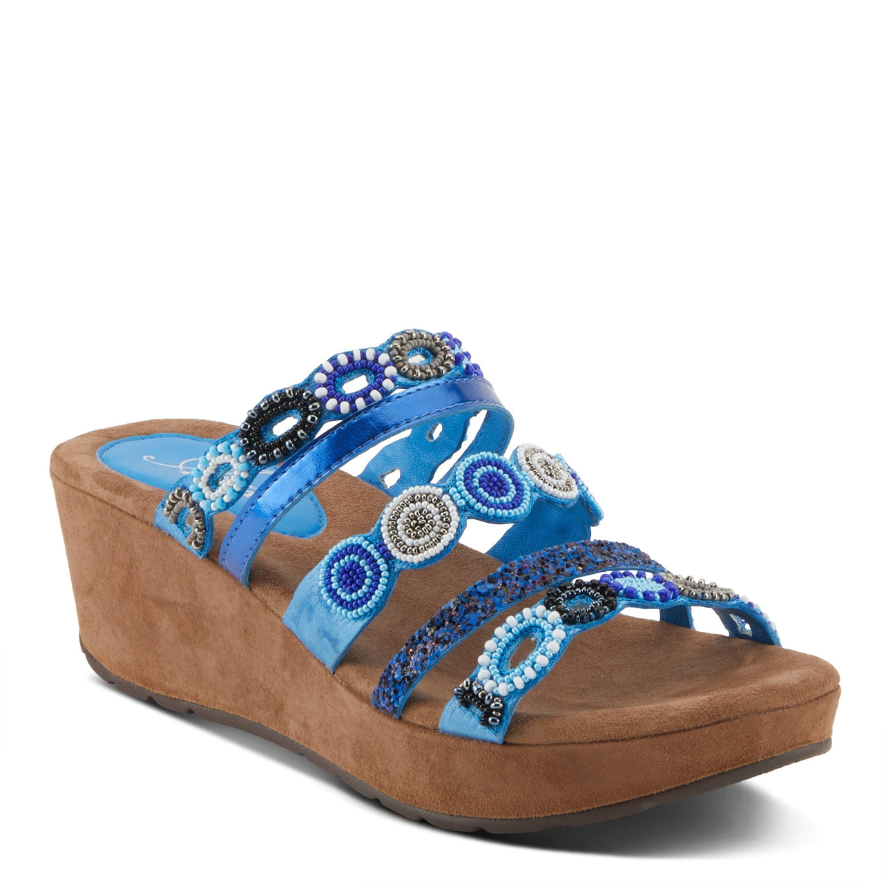 Buy Azura Claretha Slide Sandal Women’s Beaded Suede Platform - Slide Sandals from Don’t Panic Shoes | Best Prices & Fast Shipping