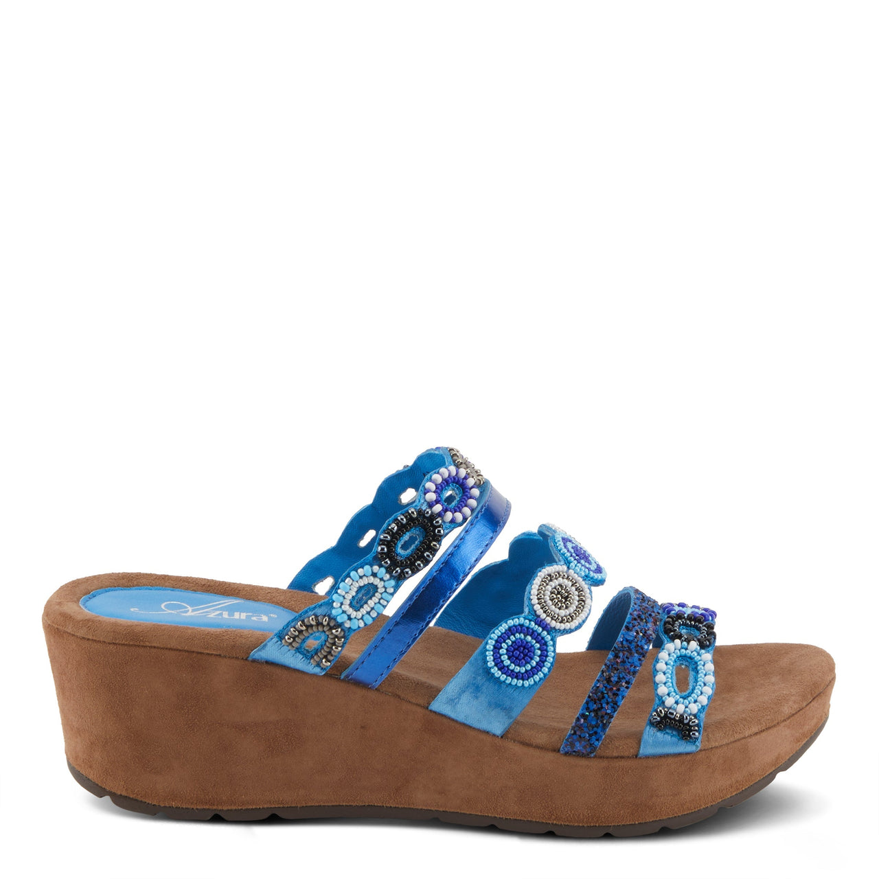 Buy Azura Claretha Slide Sandal Women’s Beaded Suede Platform - Slide Sandals from Don’t Panic Shoes | Best Prices & Fast Shipping