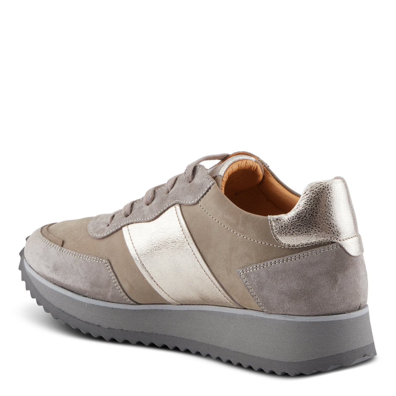 Side view of women's Spring Step Compter Sneakers with lace-up detail