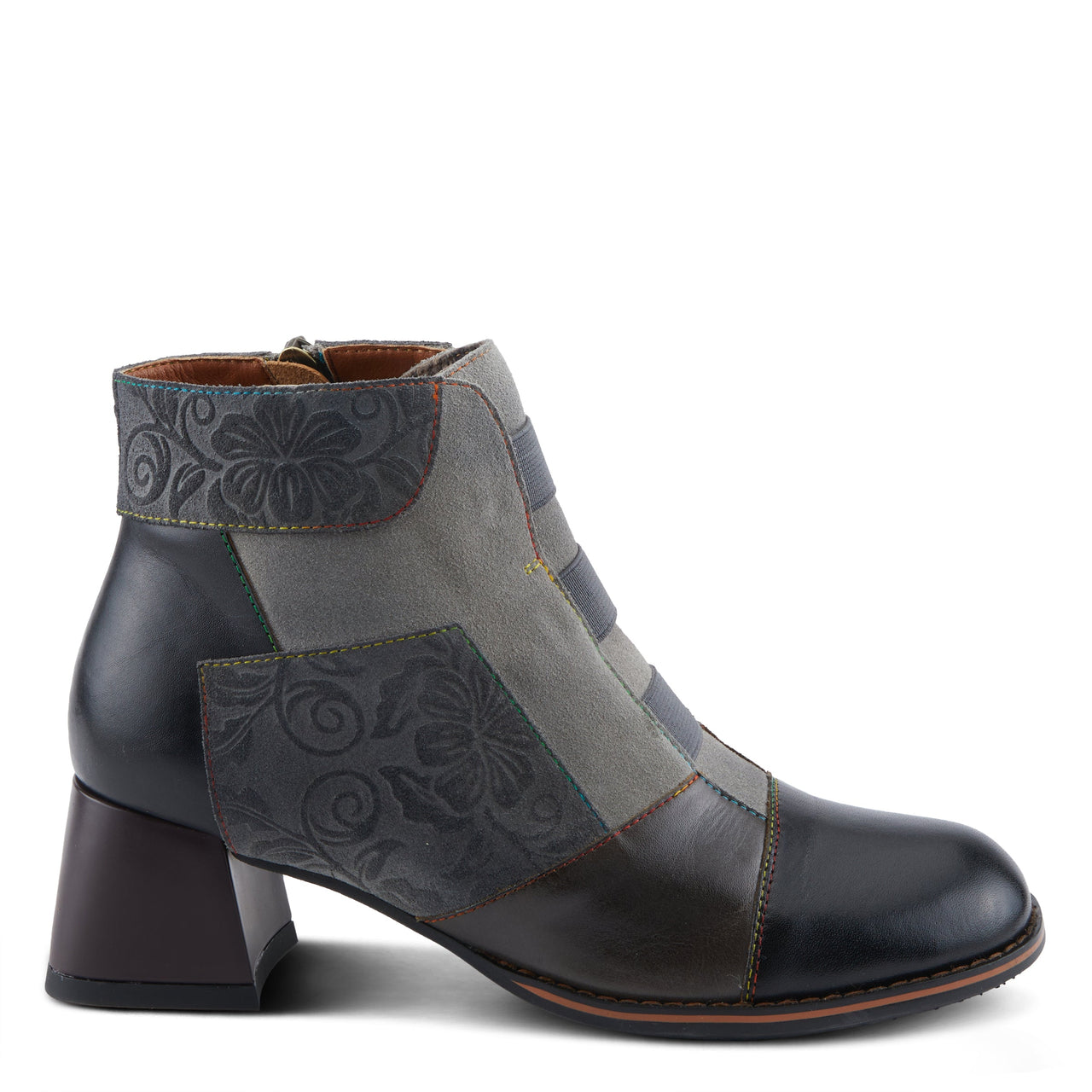 Classy L'ARTISTE COPINE BOOTS with embossed leather and inside zipper for easy on and off