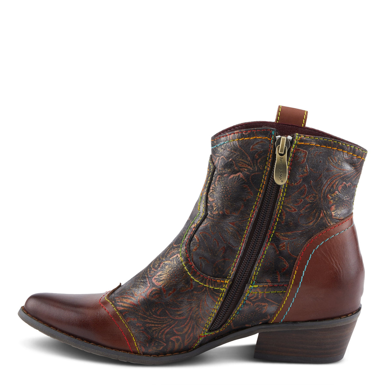 L'ARTISTE COUNTRYPOP-ROSE BOOTS in vintage-inspired rose design with intricate stitching and leather detailing