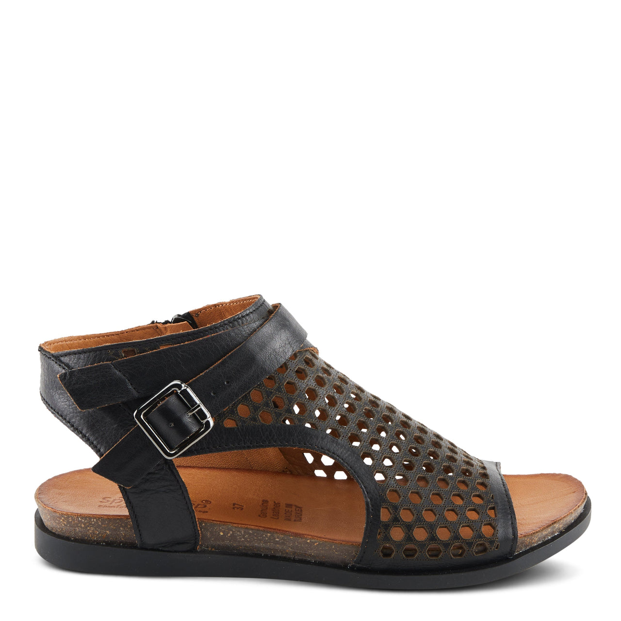 Spring Step Covington Sandals in tan leather with cushioned insoles and adjustable ankle strap for stylish and comfortable summer wear