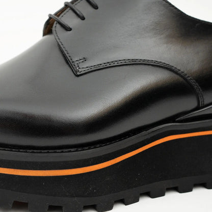 Three Quarters Derby Calf Leather Dress Shoes Black