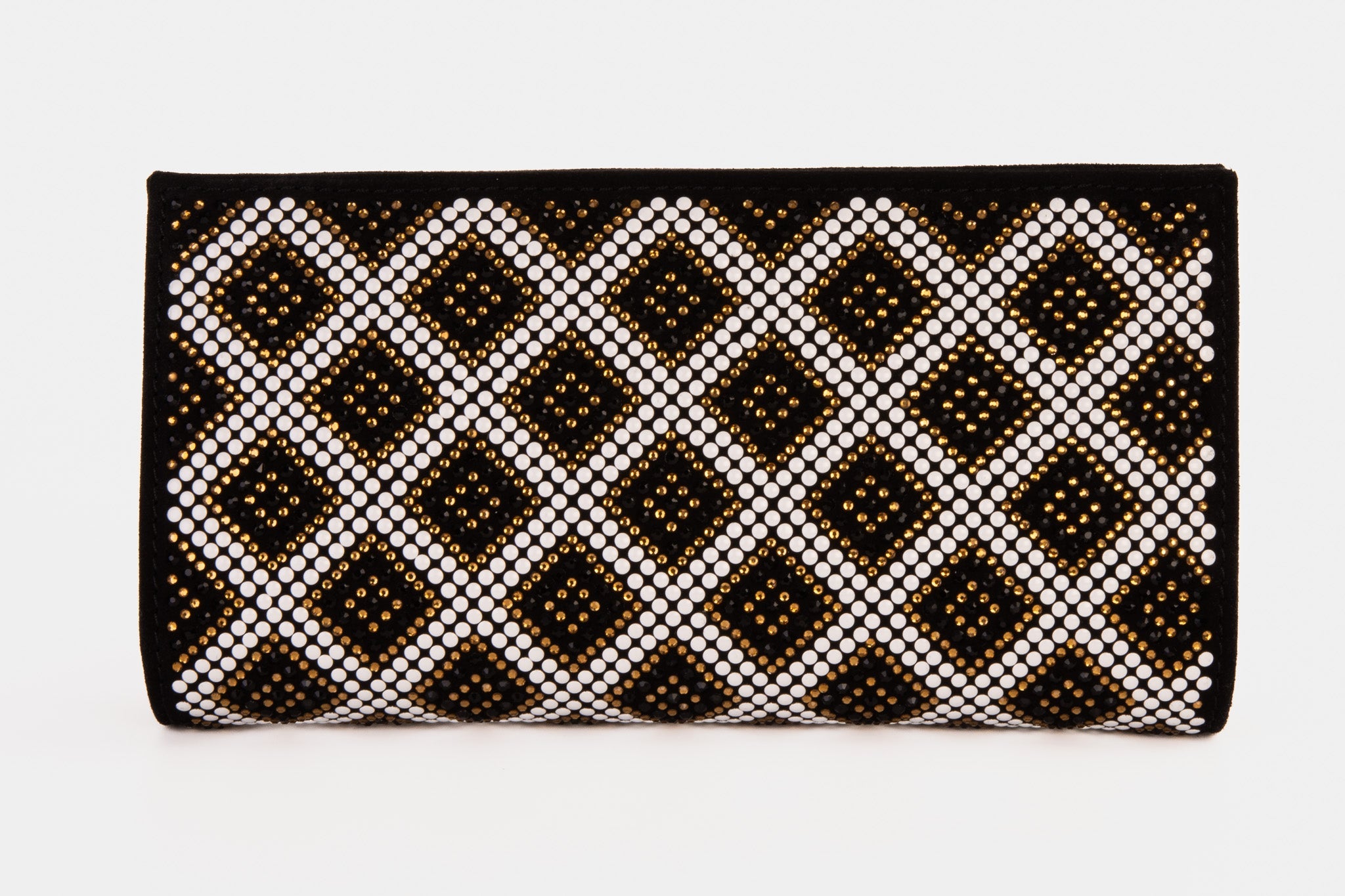 The Nampula Black Glitter Suede Leather Small Clutch