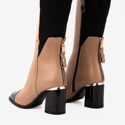 The Verona Cream Leather Knee High Women Boot